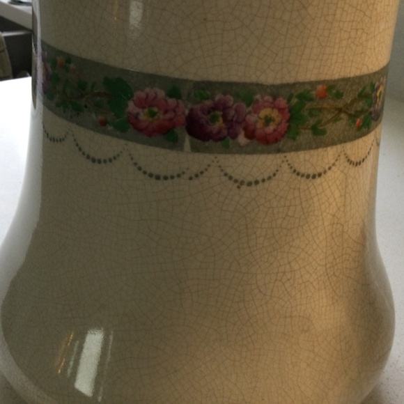 Beautiful large ANTIQUE HAND PAINTED PORCELAIN PITCHER  GOLD TRIM - Picture 6 of 9